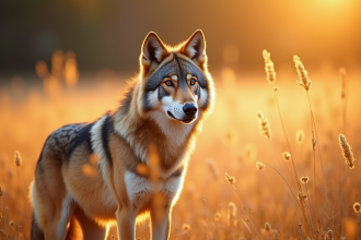 Renard à pattes noires en pleine nature sous lumière naturelle