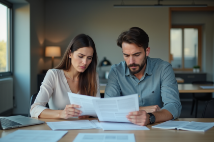 Deux collègues en réunion d'affaires avec expressions préoccupées