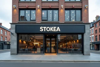 Façade extérieure de la salle de sport Stokea dans le quartier du Virolois à Tourcoing